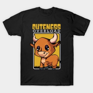 Bull - Cuteness Overload - Cute Kawaii Cow T-Shirt